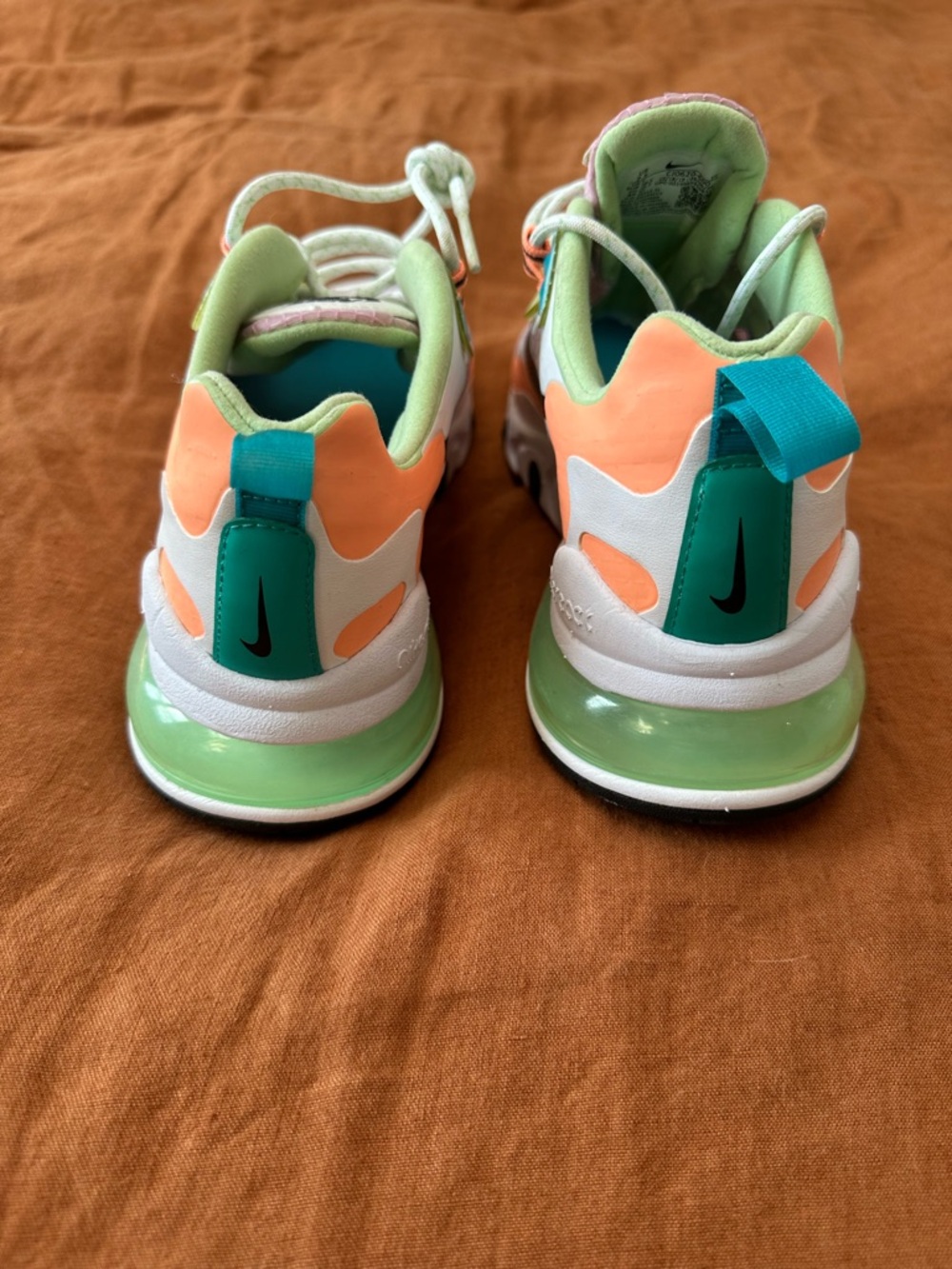Nike Air Max 270 — White with Pink, Peach, Mint and Black Accents - Picture 3 of 3